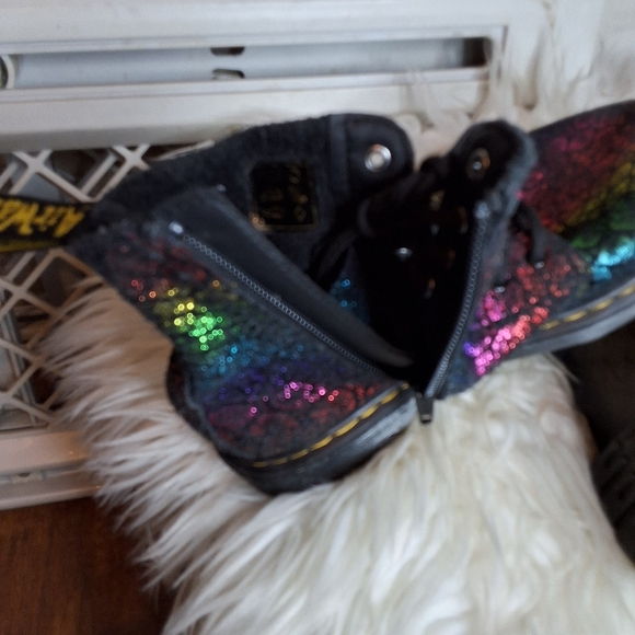 Dr. Martens iridescent croc pascal 1460 lace/ zip combat boots 3 - Picture 7 of 11